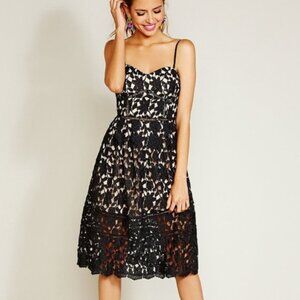 Gianni Bini Lace Dress Midi Corset Broderie Anglaise Cocktail Wedding NEW